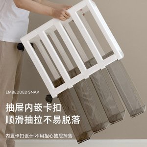 Meuble de rangement de bureau à tiroirs en plastique, organisateur multi-niveaux durable, de type vertical, rectangulaire - Product Image 3