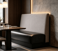 Schlichtes Langes Kommerzielles Booth-Sofa, Abgerundete Kissen für Fast-Food-Ketten, Cafés, Ferienwohnungen und Private Esszimmer