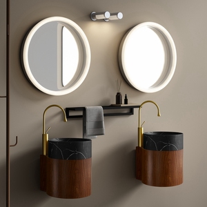 Motif de marbre noir lavabo Grain de bois en acier inoxydable toilettes coin mur suspendu <span class=keywords><strong>Mini</strong></span> petite taille lavabo à <span class=keywords><strong>main</strong></span> - Product Image 5