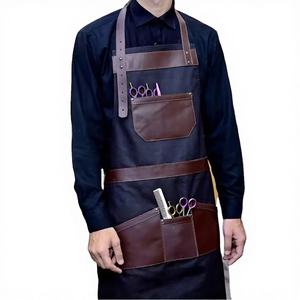 Tablier de barbier en toile personnalisé de style vintage de haute qualité, imperméable, avec sangle en cuir, détection d'aiguille, tablier numérique - Product Image 4