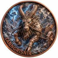 Pièce de monnaie en cuivre pur 999 de 1 oz, couleur haute définition, série animale mythologie nordique, croix UV 3D, édition de collection