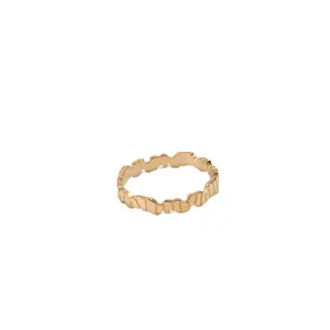 Anillos de Nugget de acero inoxidable sin deslustrar para mujer, joyería Centi, placa de oro de 18k, anillos Vintage minimalistas