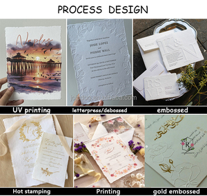 300 GSM in cotone 100% 5x7 pollici, carta fatta a mano con bordo, stampa di inviti di nozze, acquerelli - Product Image 6