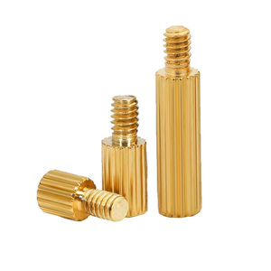 M2 Yellow Plain Surface Treatment Knurled <strong>Brass</strong> Round Standoff - Product Image 4