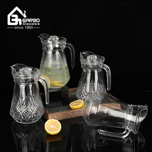 Cổ phiếu có sẵn 1300ml khắc Glass Jug 1.3L uống nước trái cây Glass <span class=keywords><strong>Pitcher</strong></span> Jug với nắp Chất lượng cao số lượng lớn giá nước Jug - Product Image 1