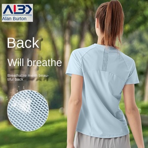 Top Sportivo da Donna a Maniche Corte in Pile, Asciugatura Rapida, Traspirante, Girocollo, Vestibilità Ampia, in Mesh, per Corsa, Fitness, Yoga, Estivo, Leggero - Product Image 4