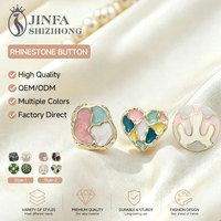 FB013 kemeja mantel gaun, Fashion warna-warni Enamel tidak teratur mutiara bulat kancing berlian imitasi untuk