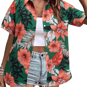 Camisa Hawaiana Vintage de Corte Holgado, Suave y Fresca para Verano, con Estampado Floral Tropical, Cuello en V, Manga Corta y Botones en la Parte Delantera - Product Image 4