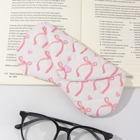 Étui à lunettes rembourré en tissu fait main style Ins, pochette de rangement en forme de cœur, étui à lunettes de niche en forme de cœur