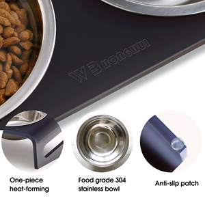 Alimentador elevado acrílico para animais de estimação cor azul, suporte elevado com <span class=keywords><strong>1</strong></span>/2/3 tigelas (2 quartos de capacidade), 3/8" de espessura - Product Image 6