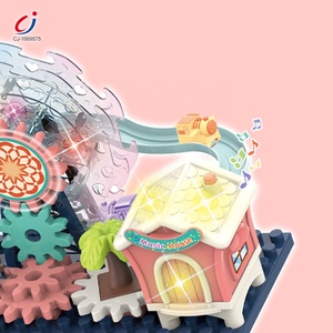 Jouets de course sur rail à assembler soi-même Chengji Electric, grande roue, jouet de construction intellectuel avec engrenages, musique et lumière - Product Image 4