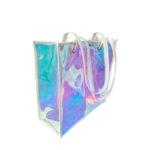 Bolsa de Mano de PVC Holográfica con Logotipo Personalizado, Bolsa de Compras Impermeable, Bolso de Hombro para la Playa, Viajes y Uso Diario - Product Image 3