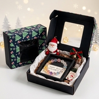 Boîte d'emballage pour colis de Noël sur mesure, écologique, en carton ondulé, avec fenêtre