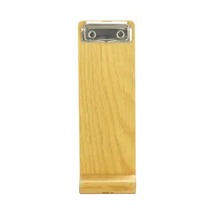 木製スタンディングクリップボード卓上カードサイン木製メニューホルダーレストランテーブルクリップ付き木製メニューホルダー