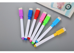 Günstige preis individuelles logo wasser löschbaren marker stift whiteboard stift mit wolle pinsel - Product Image 6