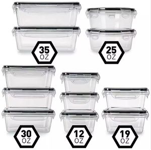 Ensemble de 16 récipients alimentaires en plastique les plus populaires 2024 avec boîtes à lunch Ensemble de récipients hermétiques pour le stockage des aliments - Product Image 3