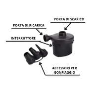 Pompe à air électrique en plastique 220-240V avec adaptateur de valve et 3 embouts, gonfleur et dégonfleur rapide pour matelas et piscines, modèle SC ECOMMERCE