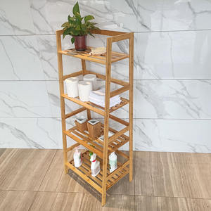 <span class=keywords><strong>Etagere</strong></span> De Rangement, échelle De bain, étagère De douche, support De salle De bain multifonctionnel en bambou à 4 niveaux pour toilettes, nouvelle collection - Product Image 5