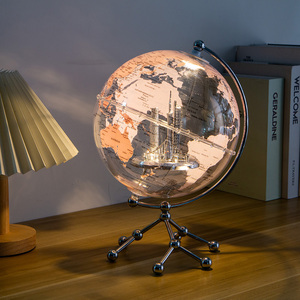 โต๊ะหมุนกลมขนาด25ซม. สินค้าใหม่ของขวัญแปลกใหม่สีทองใส<span class=keywords><strong>แผนที่</strong></span>โลกสำหรับตกแต่ง - Product Image 5