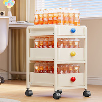 Chariot de rangement à roulettes écologique et peu encombrant avec tiroirs multi-sorties pour salon et outils