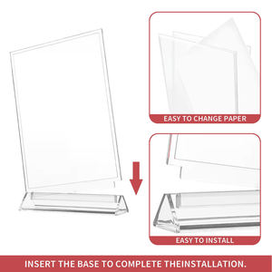 Dudukan kartu bisnis transparan ramah lingkungan Display berdiri akrilik berbentuk T pabrik langsung untuk penyimpanan Promosi portabel - Product Image 4