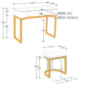 <strong>Make</strong> <strong>up</strong> <strong>Vanity</strong> Table Set with Mirror Modern White for Bedroom - Product Image 4