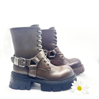 Bottes en cuir décontractées haut de gamme pour femmes, semelle en caoutchouc confortable, style professionnel personnalisé, nouveau style pour l'hiver, doublure en cuir véritable