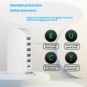 2025 Station de charge 20W bloc de chargeur mural 5 Ports <span class=keywords><strong>USB</strong></span> partagés 5A 1C Hub de charge Smart IC chargeur tour Fot Promotion cadeau - Product Image 6