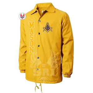 Veste décontractée surdimensionnée pour hommes, style maçon, personnalisée OEM, à boutonnage simple, grande taille, pour entraîneurs et coachs - Product Image 1