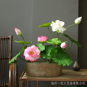 ดอกบัวประดิษฐ์ ยี่ห้อ Yihua Floral Art สีขาวและชมพู ทำจากผ้าไหม ตกแต่งบ้านสไตล์จีนเซน ก้านเดี่ยว รุ่น HH001 - Product Image 5