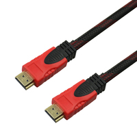 Câble tressé rouge et noir plaqué or pour 2.0, haute vitesse 1080P 4K 1,5 m pour TV Box PS4/PS5 Xbox PC Ordinateur portable Moniteur