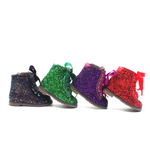 Bottes courtes à lacets pour enfants, assorties aux couleurs, brillantes et scintillantes, pour filles, pour les fêtes - Product Image 3