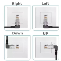 Câble RJ45 XunJie UTP CAT6 Slim à 90 degrés pour ordinateur portable/routeur - Gaine en PVC, conducteur solide, longueur personnalisée