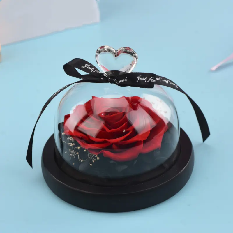 Birthday Creative Gift Valentine's Day Christmas Little Love Preserved Flower Glass Cover
