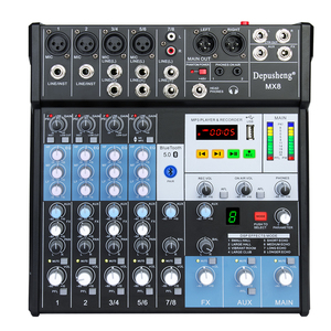Mezclador <span class=keywords><strong>de</strong></span> Audio Profesional Depusheng MX8 <span class=keywords><strong>de</strong></span> 8 Canales para Grabación en <span class=keywords><strong>Ordenador</strong></span>, Teléfono Móvil y Transmisión en Vivo - Product Image 1