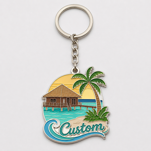 Porte-clés Maldives personnalisés en gros de haute qualité, style tropical, souvenirs de voyage Maldives - Product Image 2