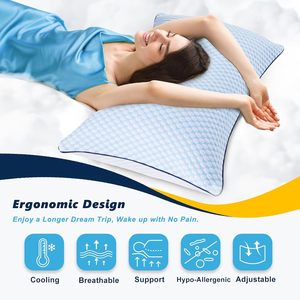 <span class=keywords><strong>Oreiller</strong></span> 40X80 CM Mousse à Mémoire Cou Ergonomique Côté Dormeur Refroidissement <span class=keywords><strong>Oreiller</strong></span> de Sommeil pour les Personnes Allergiques - Product Image 4
