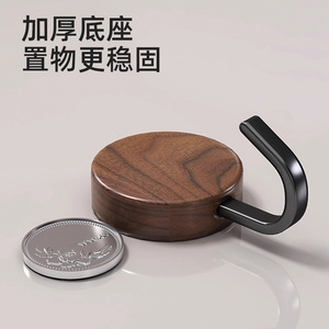 Excellent Vintage Style <b>Wall</b> <b>Hooks</b> Round Walnut Wood Strong Adhesive No Drilling Mail <b>Key</b> Organizer - Product Image 2