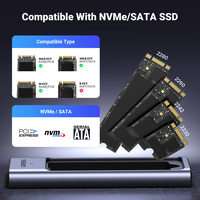 Boîtier SSD UGREEN M2 20 Gbit/s USB 3.2 Gen2 USB-C, adaptateur externe NVMe SATA M.2 SSD avec clés M B&M, étui et sac pour disque dur