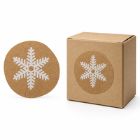 Autocollants en papier personnalisés autocollants adhésifs flocon de neige d'hiver rouleau d'étiquettes kraft pour boîte cadeau scellage impression sur mesure Noël