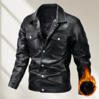 Nouvelle veste bomber coupe-vent pour homme, veste de moto personnalisée, veste d'hiver chaude et résistante au froid pour homme en PU