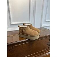 Sepatu Bot Musim Dingin Berkualitas Tinggi Mewah Model Unik Berlapis Bulu Hangat Sol Tebal 5CM Midsole EVA dengan Logo