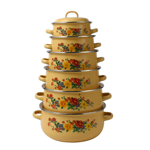 Cookercool Personnalisé <span class=keywords><strong>Afrique</strong></span> Offre Spéciale 6PCS en acier AU CARBONE émail casseroles antiadhésive casserole ensemble - Product Image 4