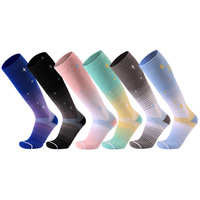 Chaussettes de ski sportives fantaisie d'hiver, en coton peigné épais, longues, unisexes, pour la randonnée