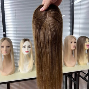 Vente en gros usine : Topper de cheveux humains vierges européens à base de soie, extension droite à cuticules alignées pour commande en gros - Product Image 2