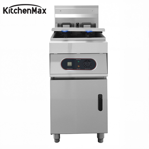 Friteuse électrique commerciale haute efficacité KitchenMax : cuve unique avec 2 paniers pour les fast-foods et les snacks - Product Image 1