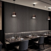 Panneau acoustique en bois WYRAX noir 3000x600x21mm avec feutre en polyester PET pour l'absorption acoustique des halls d'ascenseurs et la décoration murale