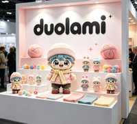 Peluche personnalisée, jouet en peluche doux, poupée en tricot rose avec chapeau, pour cadeau promotionnel, peluche personnalisée