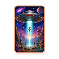 Vente en gros de lingot de cuivre fin .999 de 5 oz, motif OVNI extraterrestre en relief, imprimé couleur UV 3D, souvenir, cadeau, pièce de collection
