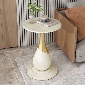 Mesa Auxiliar de 56x40cm, Mesa de Centro para Sofá, <span class=keywords><strong>Estilo</strong></span> <span class=keywords><strong>Italiano</strong></span> Popular, Lujo Ligero Moderno, Mesa Redonda Pequeña para el Dormitorio, Decoración Escultural - Product Image 2